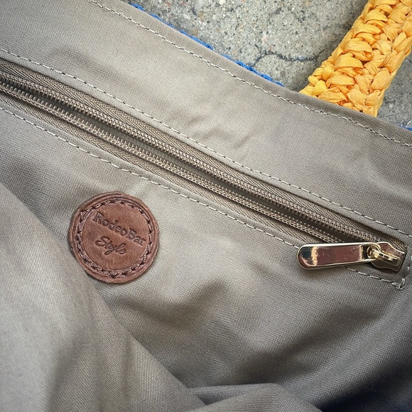 Rodeo Bar Style Rustic Raffia Aztec Tote - Picture 3 of 6